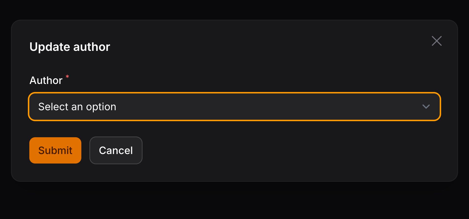 Modal with form