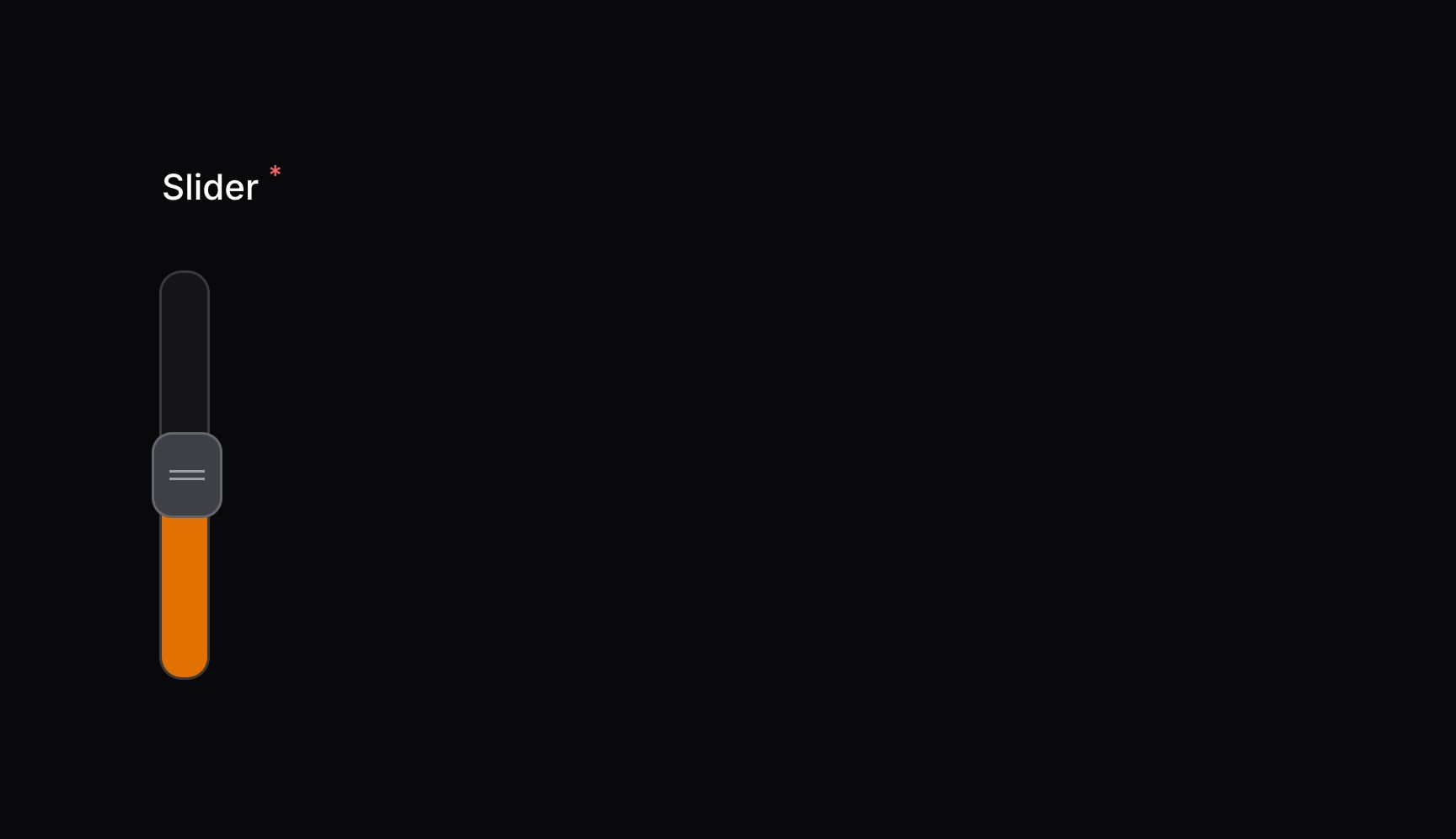 Vertical slider with fill