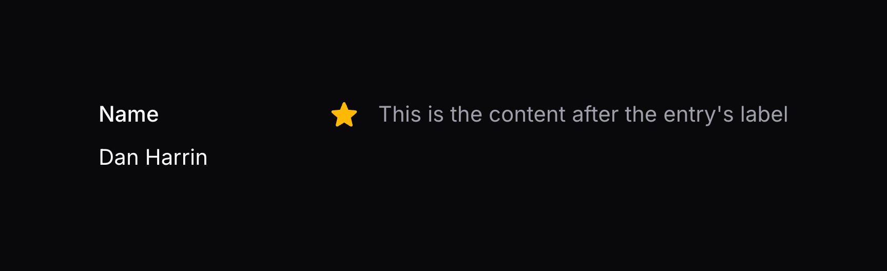 Infolist entry with extra content after label