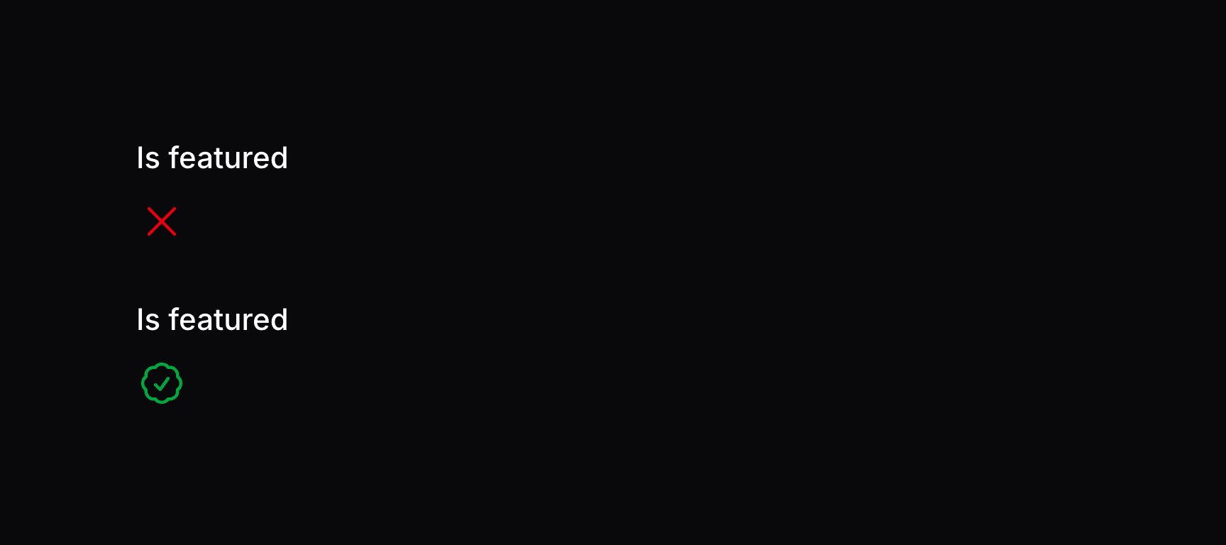 Icon entry to display a boolean with custom icons