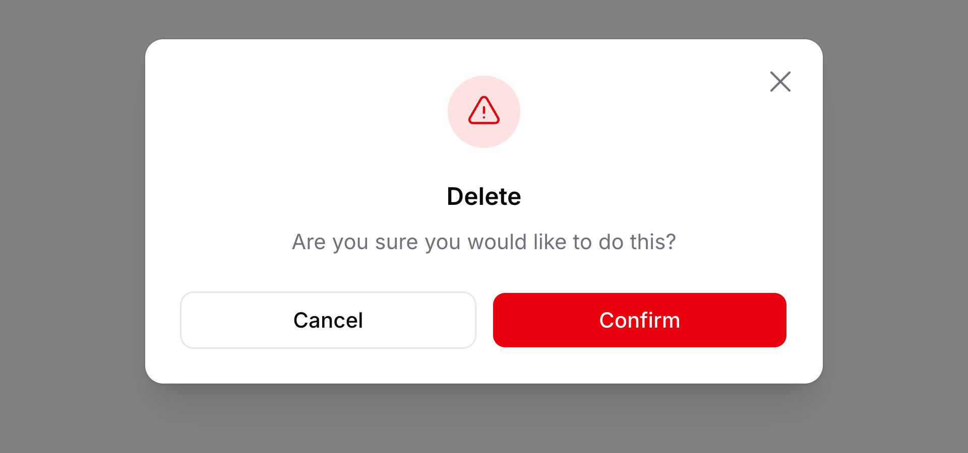 Confirmation modal